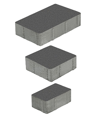 Тротуарная плитка СТАРЫЙ ГОРОД - Cтандарт Серый, комплект из 3 видов плит
